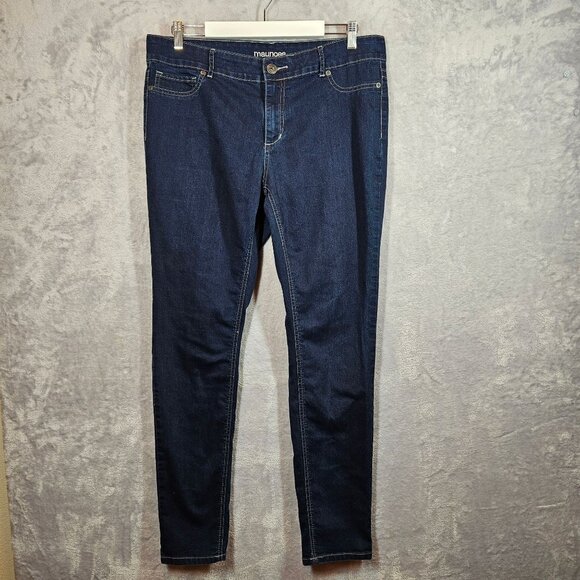 Maurices Womens 16R Dark Wash tapered Leg Denim Jeans casual denims stretch - Picture 1 of 12